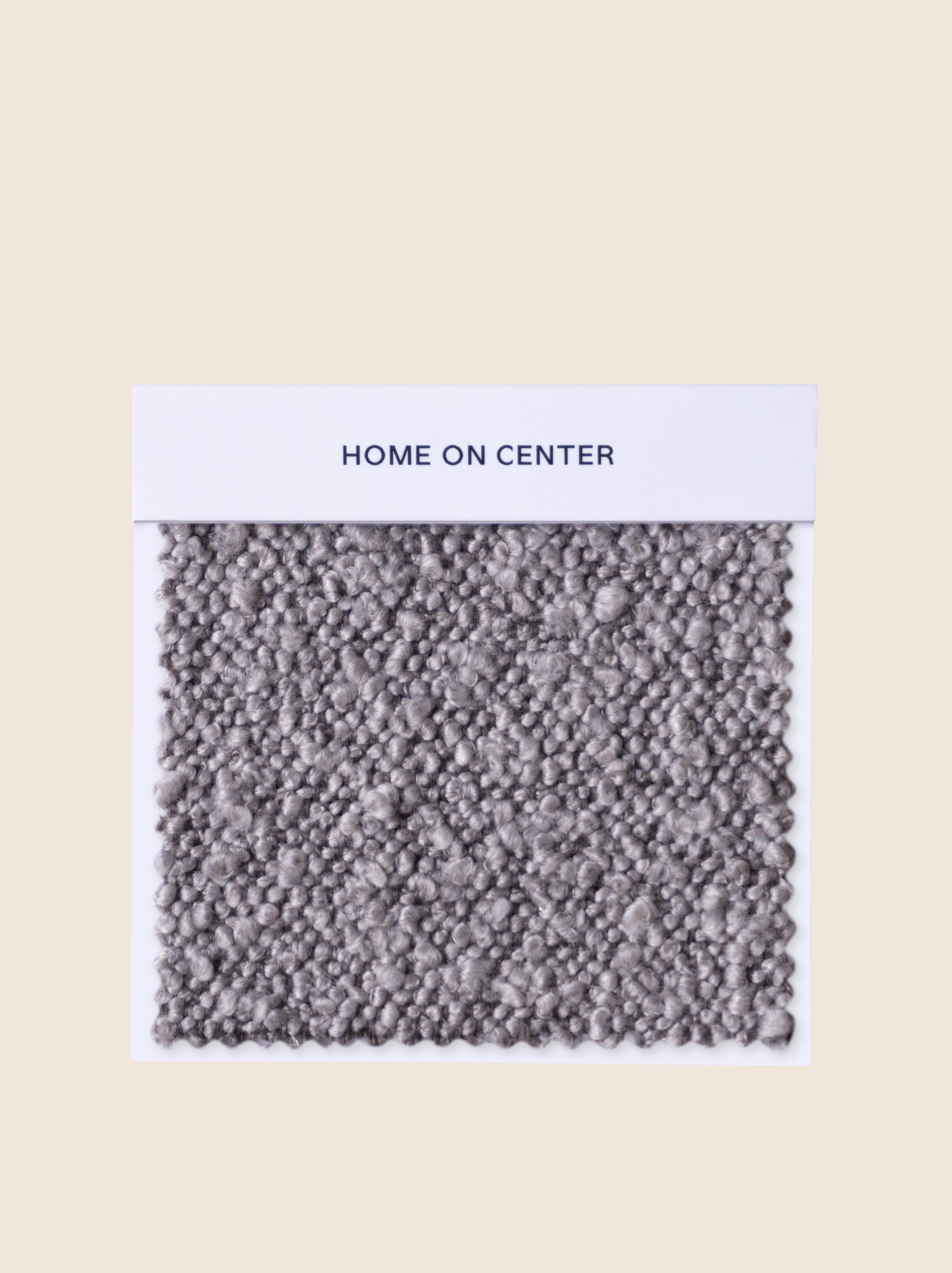 Boucle Smoke – textured gray with warm undertones and tactile boucle weave for versatile, timeless upholstery