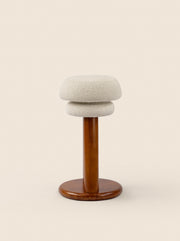 Polk Counter Stool with boucle seat and oak wood base – modern elegance by Home on Center