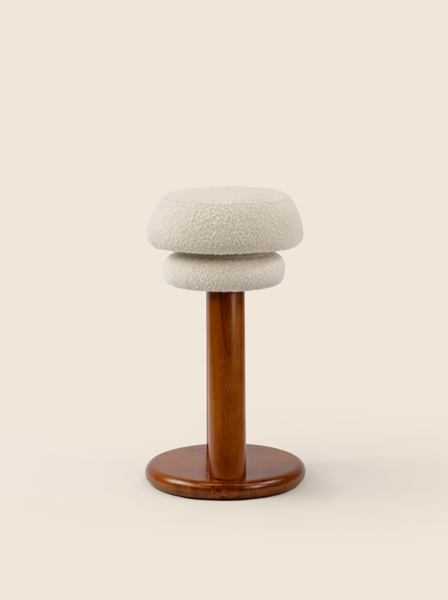 Polk Counter Stool with boucle seat and oak wood base – modern elegance by Home on Center