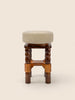 Geary Swivel Stool with turned oak legs and linen seat – artisanal design by Home on Center