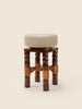 Geary Swivel Stool with turned oak legs and linen seat – artisanal design by Home on Center
