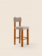 Cabrillo Bar Stool with column legs and boucle upholstery – crafted for comfort by Home on Center