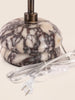 Marble and rattan table lamp with stacked stone base – sculptural and organic by Home on Center
