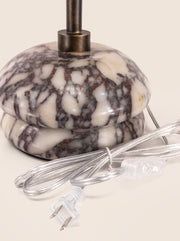 Marble and rattan table lamp with stacked stone base – sculptural and organic by Home on Center