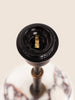 Marble and rattan table lamp with stacked stone base – sculptural and organic by Home on Center