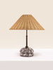 Marble and rattan table lamp with stacked stone base – sculptural and organic by Home on Center