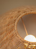 Marble and rattan table lamp with stacked stone base – sculptural and organic by Home on Center