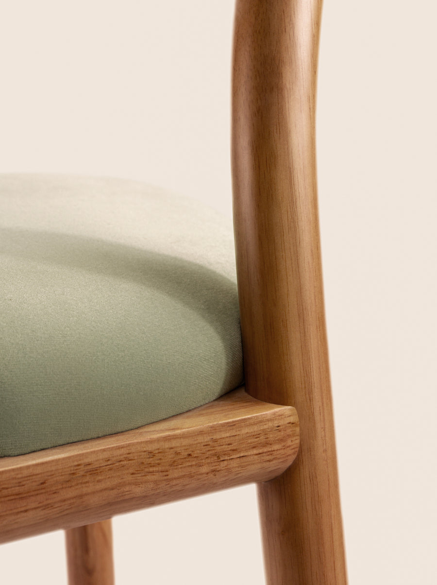 Taraval Counter Stool with handwoven backrest and sculptural wood legs – artisanal design by Home on Center