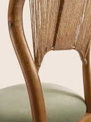 Taraval Counter Stool with handwoven backrest and sculptural wood legs – artisanal design by Home on Center