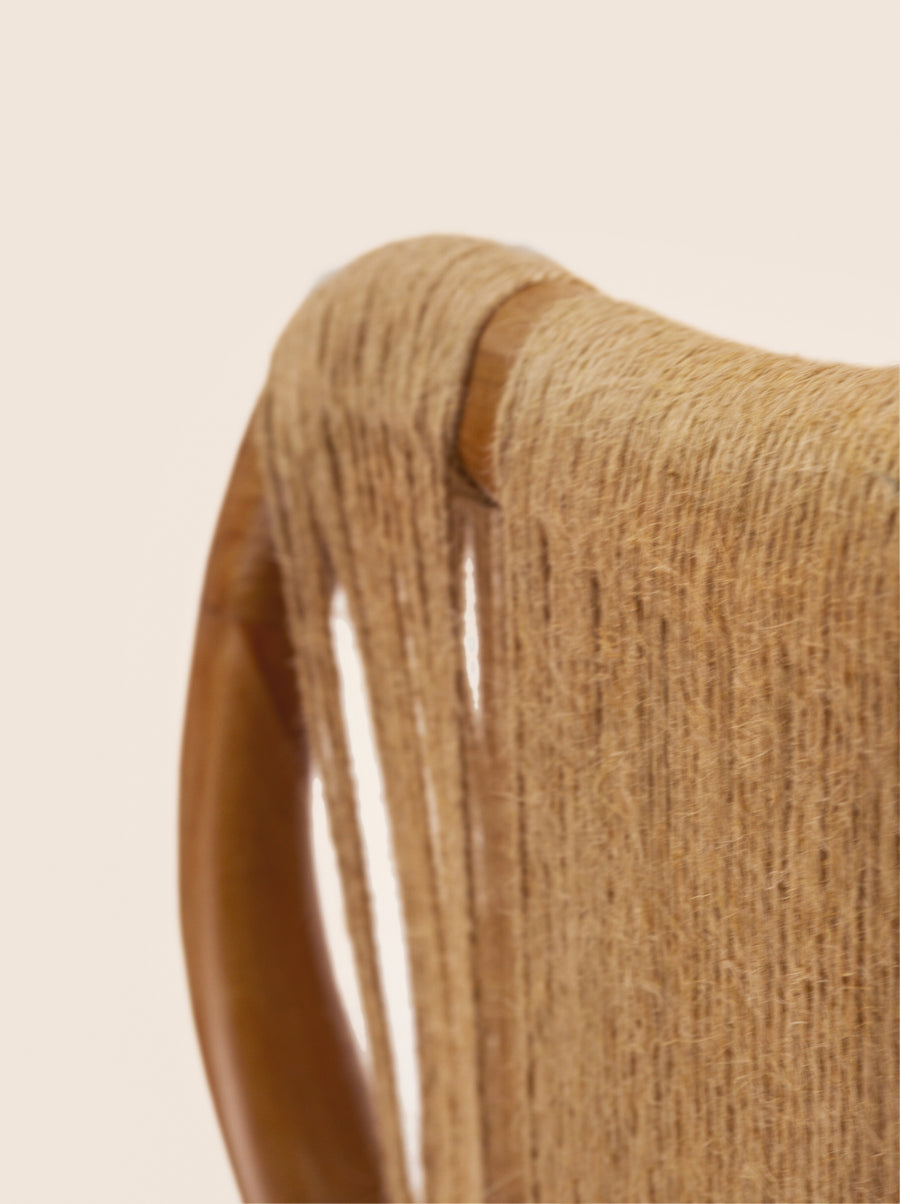 Taraval Counter Stool with handwoven backrest and sculptural wood legs – artisanal design by Home on Center