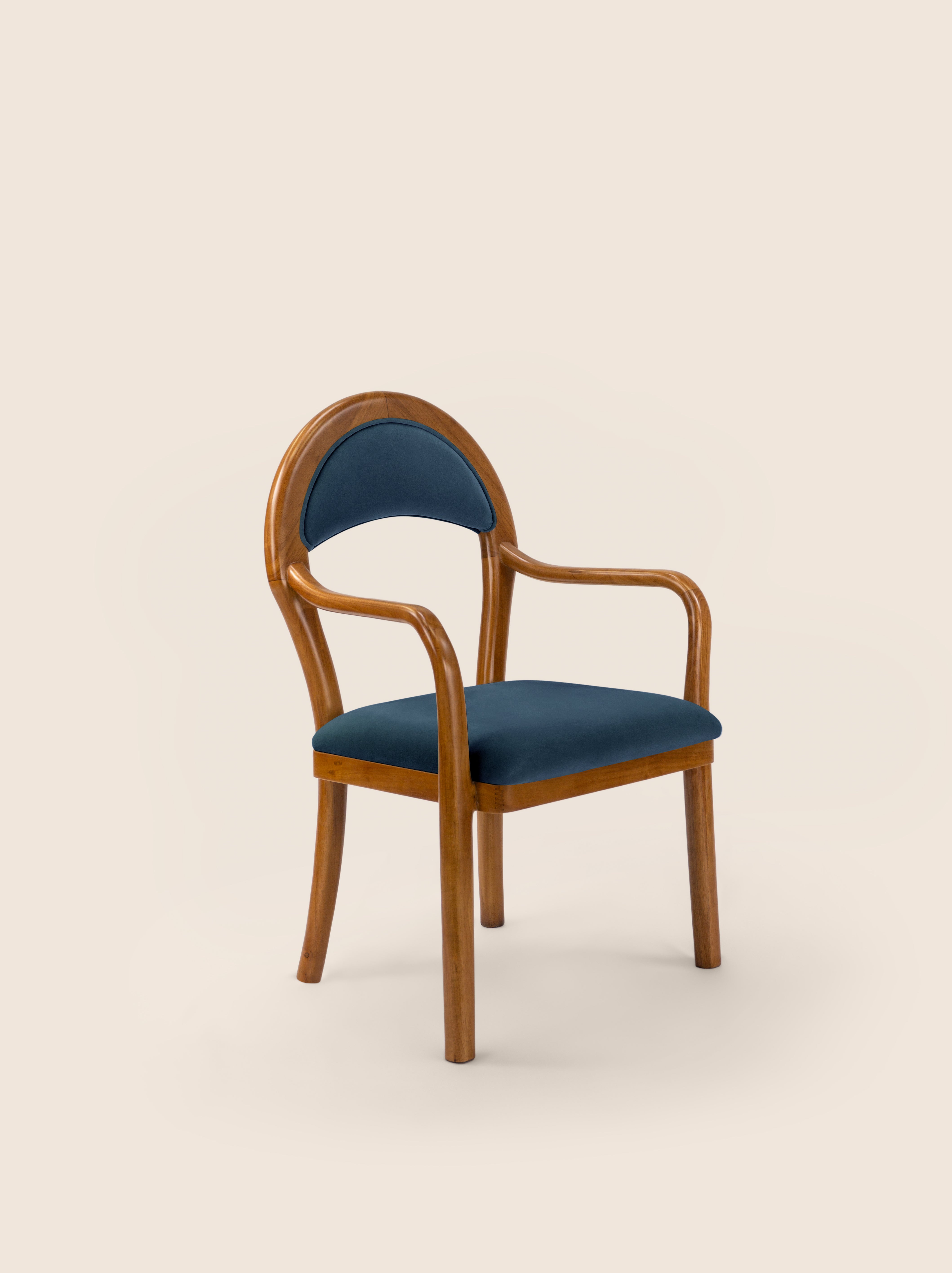 Leavenworth Chair with curved oak frame and performance fabric – crafted for comfort by Home on Center