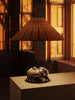 Marble and rattan table lamp with stacked stone base – sculptural and organic by Home on Center