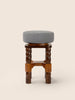 Geary Swivel Stool with turned oak legs and linen seat – artisanal design by Home on Center