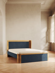 Balboa Bed with curved edges and velvet panels – minimalist design by Home on Center