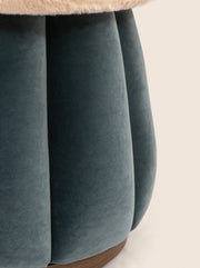 The Sultan Ottoman with fluted velvet form – sculptural accent seating by Home on Center