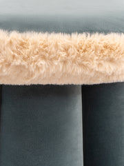 The Sultan Ottoman with fluted velvet form – sculptural accent seating by Home on Center