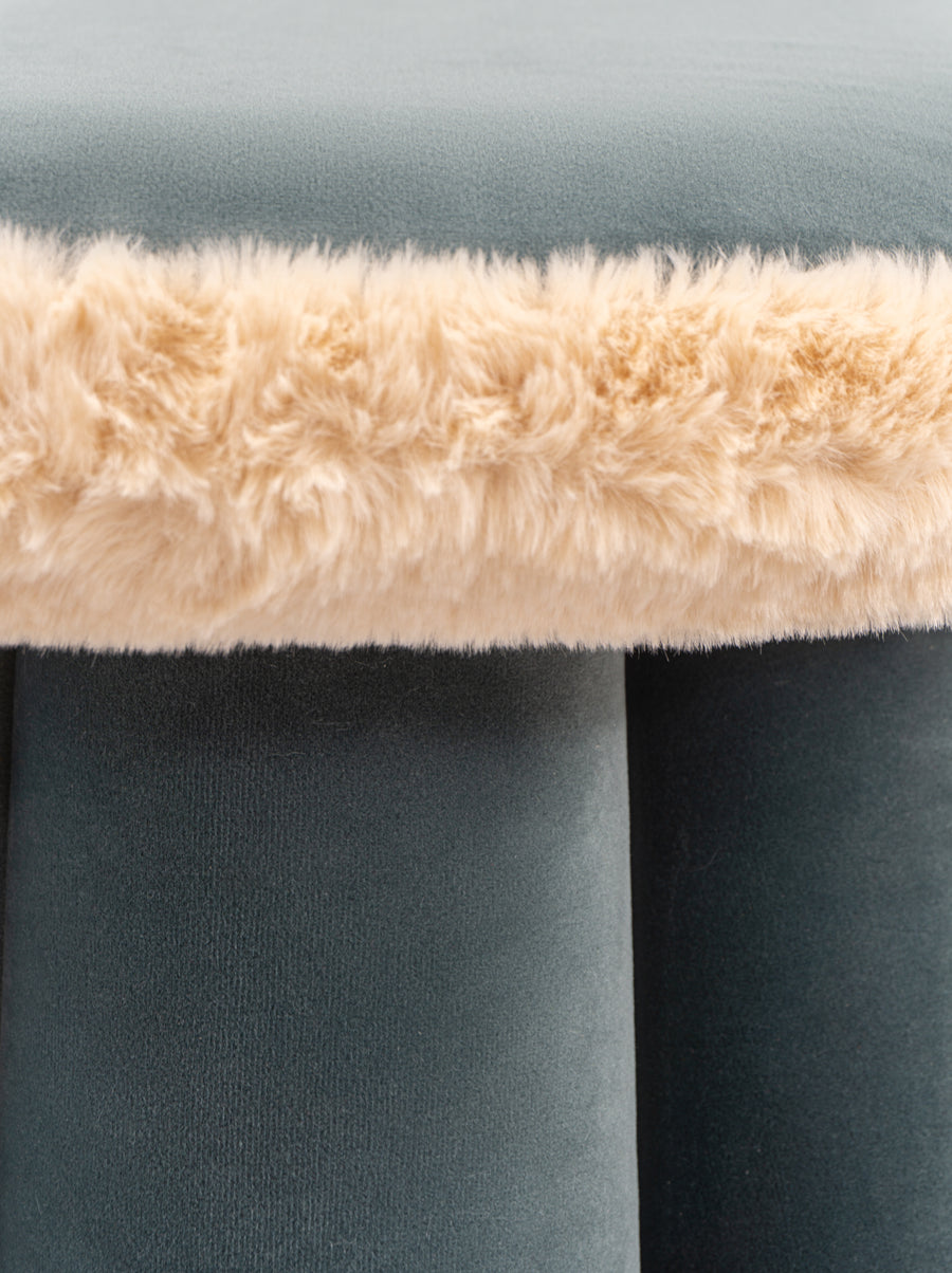 The Sultan Ottoman with fluted velvet form – sculptural accent seating by Home on Center