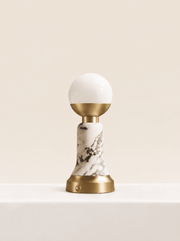 The Folsom Portable Brass & Marble Lamp - Home On Center