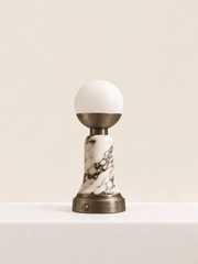 The Folsom Portable Brass & Marble Lamp - Home On Center