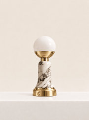 The Folsom Portable Brass & Marble Lamp - Home On Center