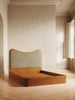 Arguello Bed with oak headboard and velvet upholstery – timeless design by Home on Center