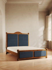 The Ellsworth Bed in solid wood with plush velvet panels – modern Victorian design by Home on Center