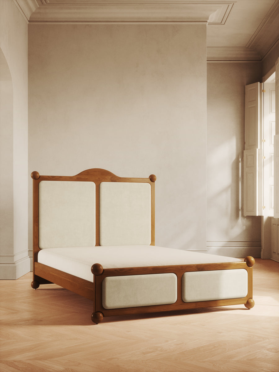 The Ellsworth Bed in solid wood with plush velvet panels – modern Victorian design by Home on Center