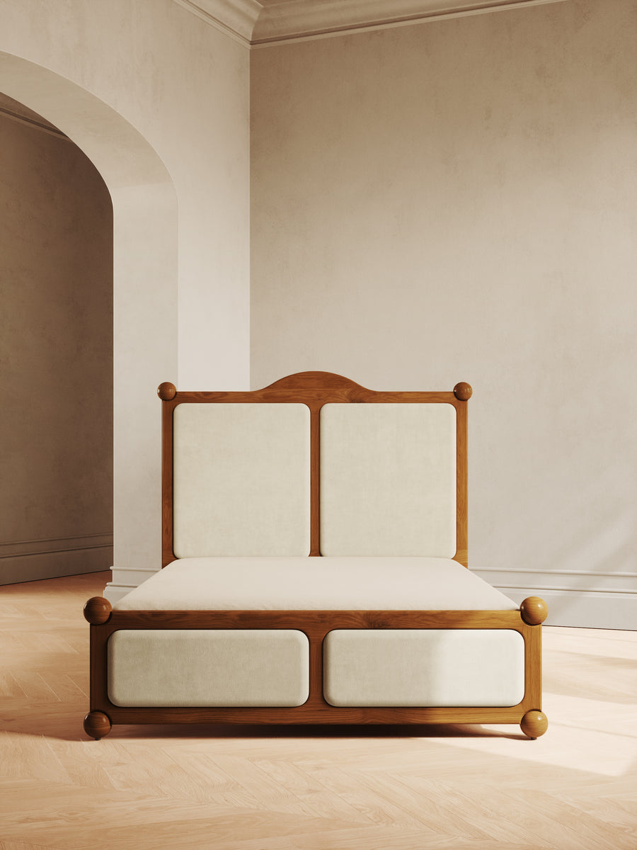 The Ellsworth Bed in solid wood with plush velvet panels – modern Victorian design by Home on Center